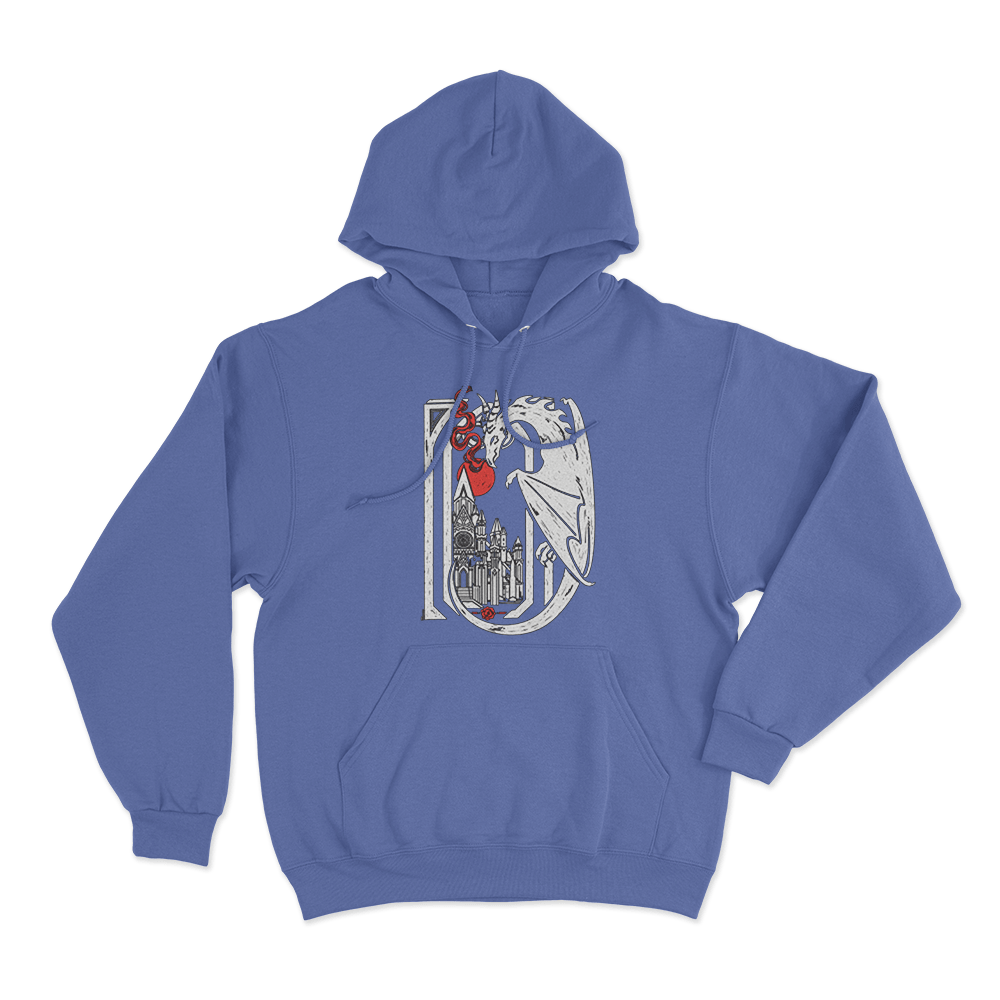 Rose Dragon Unisex Hoodie Blue Rose Dragon Unisex Hoodie Blue