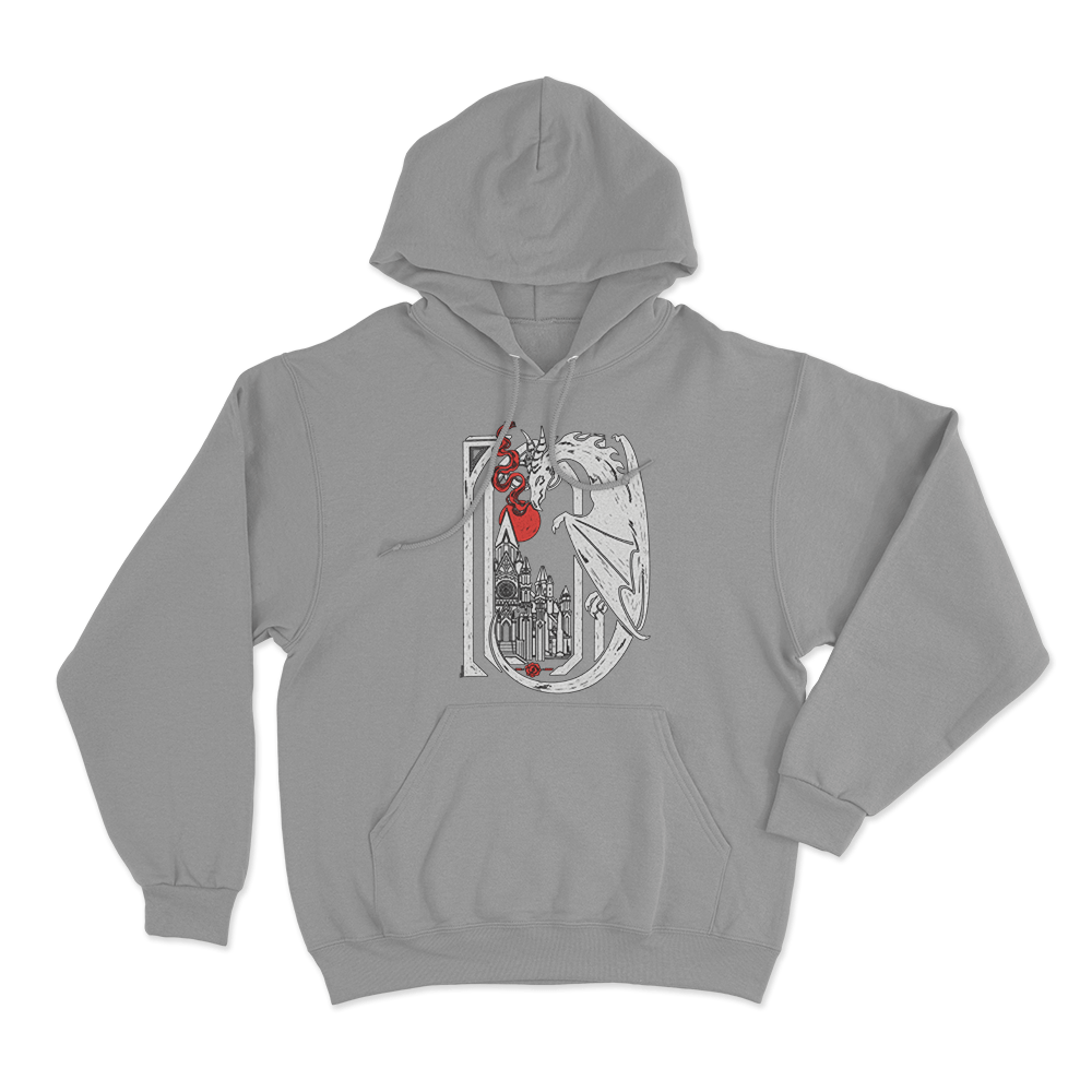 Rose Dragon Unisex Hoodie Grey Rose Dragon Unisex Hoodie Grey