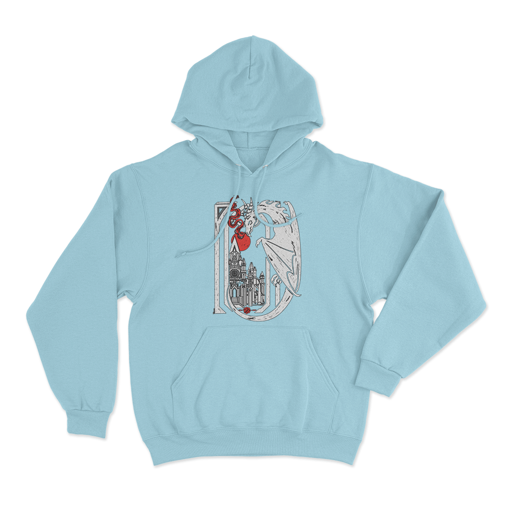 Rose Dragon Unisex Hoodie Sky Blue Rose Dragon Unisex Hoodie Sky Blue