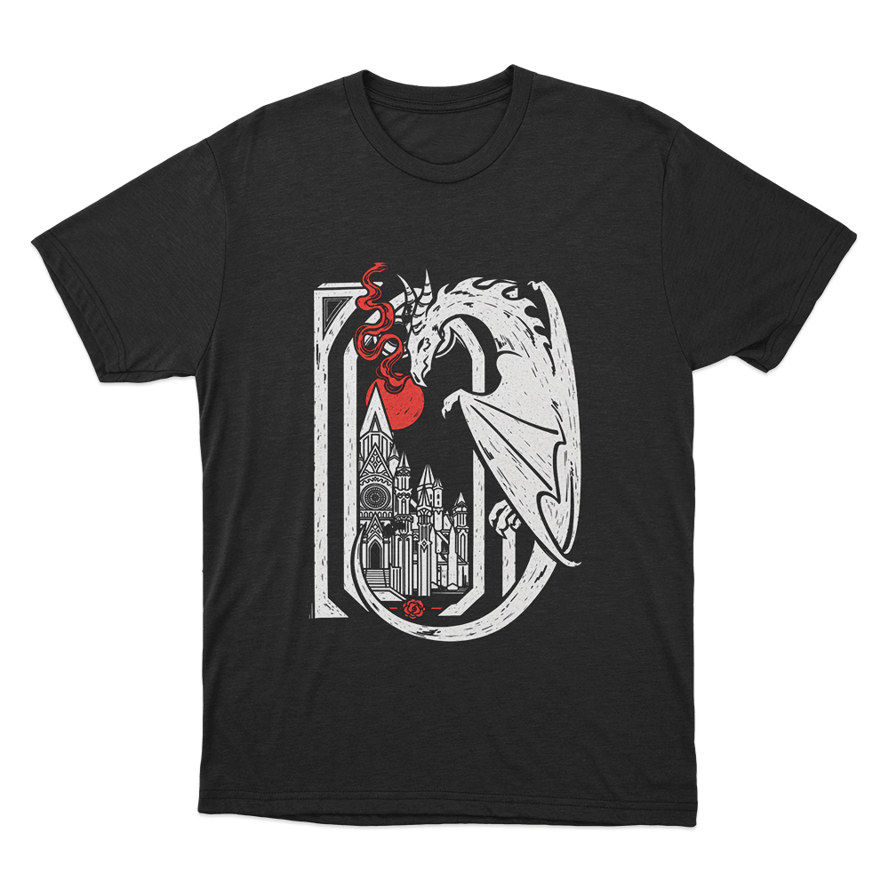 Rose Dragon Unisex T Shirt Black Rose Dragon Unisex T Shirt Black