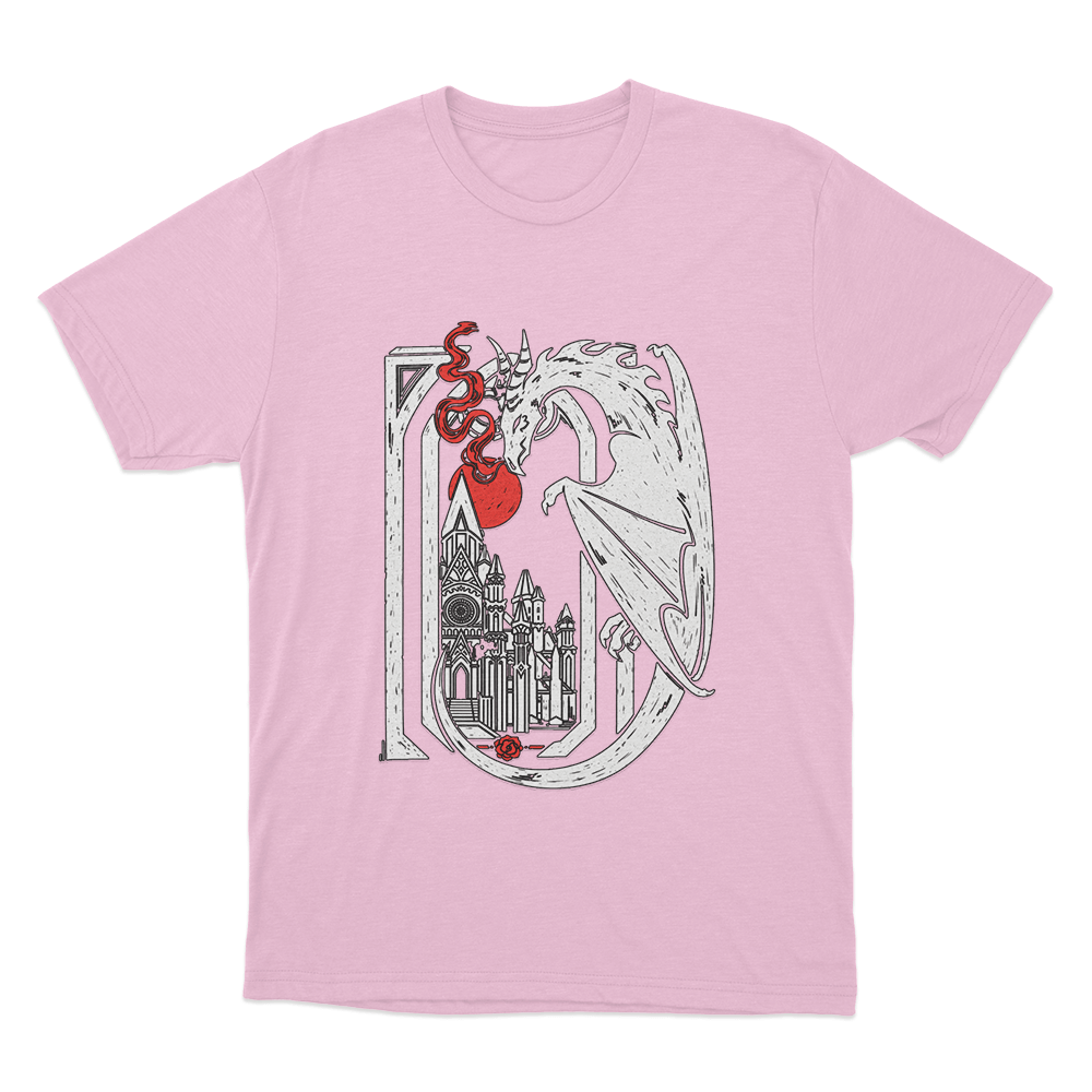 Rose Dragon Unisex T Shirt Pink Rose Dragon Unisex T Shirt Pink