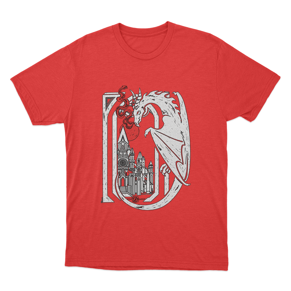 Rose Dragon Unisex T Shirt Red Rose Dragon Unisex T Shirt Red