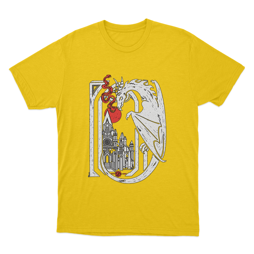 Rose Dragon Unisex T Shirt Yellow Rose Dragon Unisex T Shirt Yellow